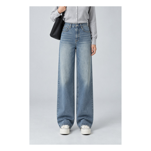 Blue acid wash denim <b>jeans</b> for men and <b>women</b> stylish casual fashion streetwear <b>vintage</b> inspired comfortable everyday trendy fits - Product Image 1