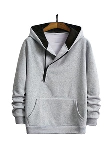 เสื้อฮู้ดดี้พิมพ์ลายสีพื้นผ้าฝ้ายฟลีซเนื้อนุ่มสบาย 100% สำหรับฤดูหนาว มีกระเป๋า ทรงบาง สำหรับผู้ชาย ผลิตในบังกลาเทศ - Product Image 3