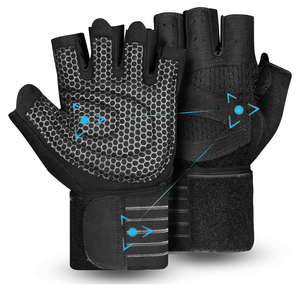 Gants d'entraînement CrossFit avec sangles de maintien du poignet extra longues pour les mouvements de pression intensifs et les exercices de gym en général - Product Image 1