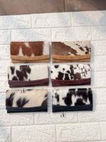 Dompet Kulit Sapi Gaya Barat, Tas Selempang, Tempat Ponsel, Dompet Kulit Berbulu Cokelat, Dompet Kulit Bergaya, Hadiah untuk Wanita