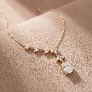 Luxury Bridal Wedding Party Jewelry labgrown diamond cvd 10k 14k 18k Necklaces for Women - Product Image 6