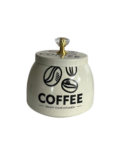 Juego de 4 Recipientes de Cerámica para Cocina, Tarros para Té, Café, Azúcar y Sal con Tapa de Cristal - Product Image 5
