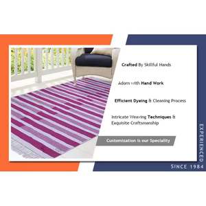 Fabricante indio PROFESIONAL DE ALFOMBRAS de algodón 100% bordadas hechas a mano de alta calidad alfombras de suelo de dormitorio alfombras - Product Image 6