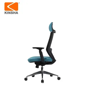 White Luxury Modern Executive Fabric Office <b>Chair</b> with Ergonomic Electric Adjustable Seat Swivel Metal Base Compact Design - Product Image 4