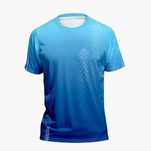 Nouveau T-shirt de course pour homme, écologique, col rond, séchage rapide, sport, fitness, entraînement, gym, vêtements décontractés, logo avant en toile - Product Image 1