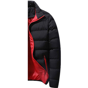 Windproof Breathable Eco-Friendly Casual Winter Jacket Pockets Wholesale Custom OEM Printed <b>Fleece</b> Puffer Stand Collar Front Men - Product Image 4