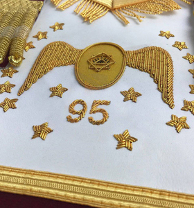Premium Quality 95th Degree Memphis Misraim Masonic Regalia <b>Set</b> Customized Material Customized Color Maroon Hand Embroidery - Product Image 3