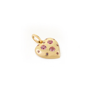 Pendentif en forme de cœur en saphir rose 100% naturel pour femmes, bijoux originaux en or jaune 14 carats, cadeau d'anniversaire, tendance - Product Image 3