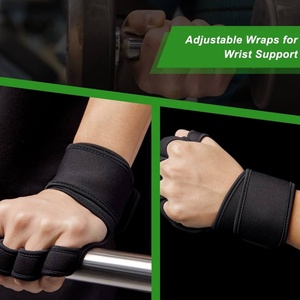 Guantes deportivos de cuero para levantamiento de pesas Entrenamiento de gimnasia Hombres y mujeres Protección de La Palma Guantes de fitness de presión - Product Image 4