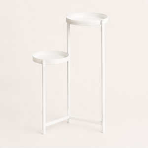 Support à plantes en métal à 3 niveaux au design élégant, style blanc, porte-pot de fleurs pour salon intérieur et balcon extérieur, décoration de jardin - Product Image 6