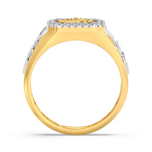 <b>Black</b> Enamel Anchor Design Lab Diamond Gold Signet <b>Ring</b> - Product Image 3