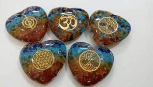 Pendentifs en agate en forme de cœur avec incrustation de fée, style classique fait main, pierres de cristal, artisanat pour la décoration de la maison - Product Image 5