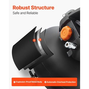 Compresor de Aire Portátil de 1.7HP con Tanque de 6 Galones, 2.3CFM a 90PSI, Presión Máxima de 150PSI, Incluye Kit de 12 Accesorios - Product Image 6