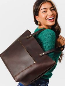 High Quality Soft Leather Tote Bag Women Spacious Shopper Shoulder Bag - Product Image 3