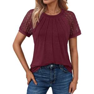 2025, camisetas de verano para mujer, camisas de negocios de manga corta a la moda, blusas de seda informales para trajes de vacaciones de primavera, talla XL - Product Image 2
