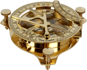Brass Sundial <b>Compass</b> Nautical Navigation Instrument Vintage Maritime <b>Compass</b> Decorative Collectible <b>Compass</b> Gift - Product Image 1