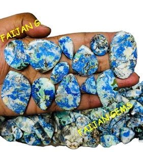 หินเทอร์ควอยซ์พลอย Azurite สีฟ้าเทอร์ควอยส์พลอยคาโบชองหินราคาต่ำสำหรับทำเครื่องประดับจี้อัญมณี - Product Image 1