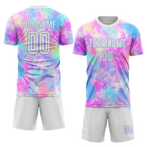 Custom White-<b>light</b> Blue Heat-transfer Printing 100% Polyester V-<b>neck</b> Soccer Uniform Jersey Short Sleeve Upf 50 Quick Dry Adult - Product Image 1