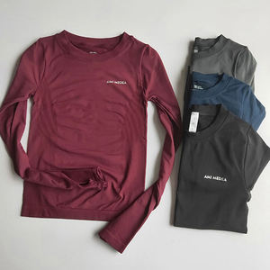 Camiseta deportiva de yoga para mujer, talla grande, de manga corta, ajustada, lisa y cepillada, para fitness, venta al por mayor - Product Image 6