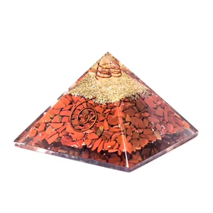 Pyramide en jaspe rouge naturel, cristal d'orgonite pour la méditation, décoration écologique en pierres précieuses, décoration Feng Shui pour la maison - Product Image 3