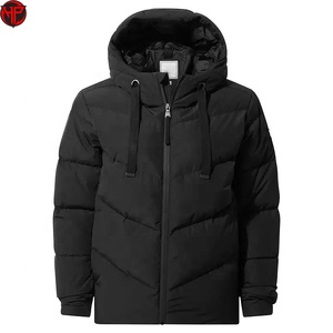 <b>Women's</b> <b>Black</b> Hooded Down Puffer Jacket Short Quilted <b>Winter</b> <b>Coat</b> with Zipper Custom <b>Women</b> Puffer Jacket <b>Winter</b> Quilted Hood - Product Image 3
