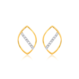 Pendientes de Diamantes de Oro Amarillo, Corte Brillante Redondo, Diamantes Cultivados en Laboratorio, Diseño Minimalista, Uso Diario para Mujer - Product Image 1