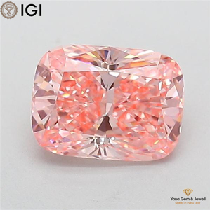 Diamant de laboratoire CVD de haute qualité, couleur rose vif fantaisie, clarté VS1, 2,00 carats, certifié IGI, taille coussin, pour bijoux uniques - Product Image 1
