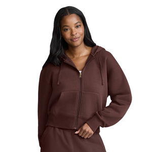 Women <b>Full</b> <b>Zip</b> <b>Hoodie</b> with Side Pockets and Wide Leg Open Hem Trousers Two Piece Relaxed Tracksuit Drawstring Long Sleeve Set - Product Image 2