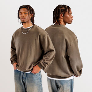 Sweat-shirts à col rond pour homme personnalisés, streetwear, épaules tombantes, coupe régulière, 100% coton, hiver - Product Image 1