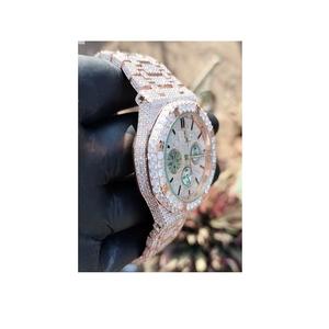 นาฬิกาสแตนเลสสตีลฝังเพชรคุณภาพสูง VVS สำหรับการส่งออกทั่วโลกและตลาดค้าปลีก มีจำหน่ายในราคาและคุณภาพระดับส่งออก - Product Image 2