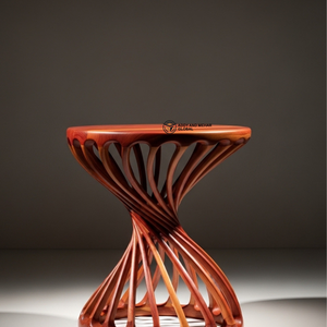 Contemporary Wooden Side <b>Table</b> – Artistic Solid Wood Decorative <b>Stool</b> - Product Image 5