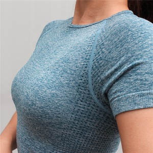 Camiseta Deportiva para Mujer, Transpirable, de Algodón y Elastano, Manga Corta, Ropa Deportiva Activa, para Entrenamiento, Ejercicio, Informal, Ropa Deportiva para Exportación - Product Image 4