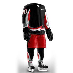 Uniforme de hockey sur glace pour hommes de haute qualité, respirant et à séchage rapide, fabriqué avec un tissu extensible pour plus de confort et de liberté de mouvement - Product Image 3