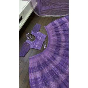 Conjunto Elegante de Lehenga Choli Morado con Lentejuelas para Fiesta, Talla M, Diseño FB para Mujer - Product Image 6