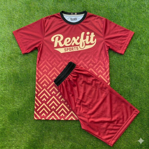 ชุดกีฬาผู้ชาย REXFIT SPORTS เสื้อและกางเกงขาสั้นแบบกำหนดเอง ชุดฝึกซ้อมฟุตบอล ระบายเหงื่อได้ดี ผลิตโดย OEM - Product Image 3