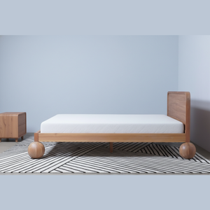 Mid Century Modern Style Solid Teak Wood Queen Size Bed Ball Legs <b>Furniture</b> Set Modern Luxury Design for Villa <b>Hotel</b> Projects - Product Image 5