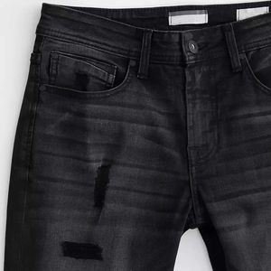 Pantalones de mezclilla premium para hombre, lavados, al por mayor, de corte recto ajustado, informales, azules, para proveedor mayorista - Product Image 4