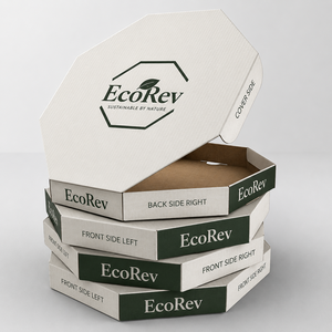 EcoRev Wholesale Eco-Friendly Biodegradable Disposable Printed Hexagon Corrugated Board <b>Folders</b> - Product Image 1