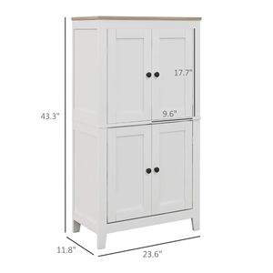 Mobile Bagno Moderno Bianco con 4 Ante in MDF e 2 Ripiani Regolabili - Product Image 3