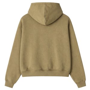 Conjunto de Sudadera con Capucha y Cremallera con Ribete en Contraste y Pantalones Jogger para Hombre, Ropa Deportiva Casual de Algodón en Verde Oliva - Product Image 2