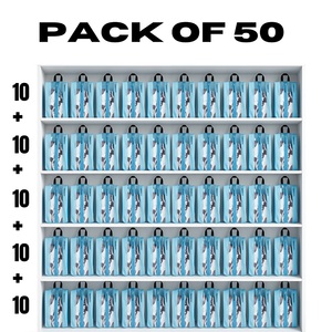 Lot de 50 pochettes à chaussures unisexe bleues avec fenêtre transparente, sacs de rangement à fermeture éclair, faciles à nettoyer, pour baskets et articles de sport, organisation pratique - Product Image 1