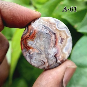พลอยอะเกตลายลูกไม้ธรรมชาติหายากเกรดพรีเมียมสำหรับการทำเครื่องประดับเพื่อการทำสมาธิ โยคะ เรกิ การบำบัด และการสร้างสรรค์ - Product Image 3