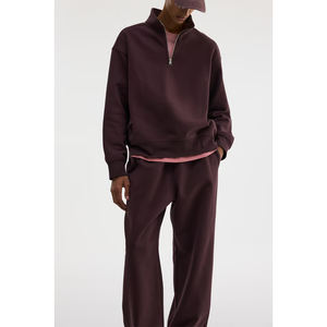 เสื้อสเวตเชิ้ตผู้ชายผ้าฝ้ายคอซิป ¼ ซิป แบบสวม ครึ่งซิป  ถักแบบเป็นมิตรต่อสิ่งแวดล้อม  โปโลแบบวินเทจ สไตล์สตรีท  ปรับแต่งผ้าได้ - Product Image 5