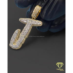<b>Iced</b> <b>Out</b> J Pendant Lab Grown Diamond Hip Hop Necklace Bling <b>Chain</b> Luxury Statement Jewelry Gift - Product Image 5