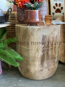 Premium Quality Solid Wood <b>Stool</b> Handmade Natural Wooden Side <b>Table</b> Rustic Home Furniture Wholesale Factory Direct OEM ODM Decor - Product Image 3