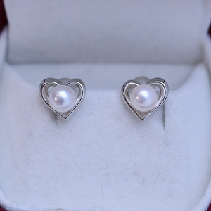 Pendientes de Plata S925 con Nudo de Cinta, con Perlas de Agua Dulce de 6-7mm, Luz Intensa, Casi Impecables, para Mujer, Transmisión en Vivo - Product Image 4