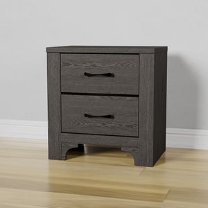 Comodino marrone a 2 cassetti - Product Image 1