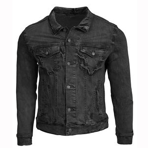 Chaqueta Vaquera de Algodón 100% de Alta Calidad, Edición Premium para Hombre, Estilo Vintage, Desgastada, Corte Ajustado, Resistente al Viento y Ecológica - Product Image 2