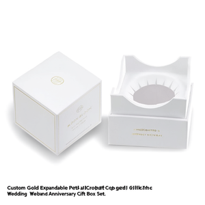 Custom Gold Expandable Petal Kraft Corrugated <b>Wedding</b> Anniversary <b>Gift</b> <b>Box</b> Set - Product Image 3