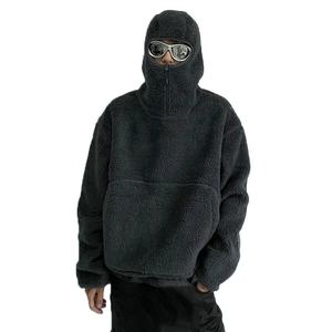 Sweat à capuche en molleton Sherpa ultra doux et chaud pour homme, style streetwear ninja personnalisé, nouvelle mode, broderie 3D, coton - Product Image 6